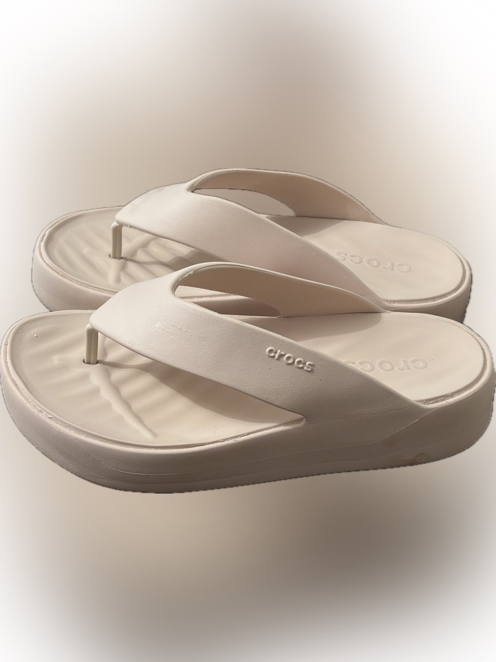 CROCS Women's Platform Flip Sandals in Pale Pink - Picture 2 of 6